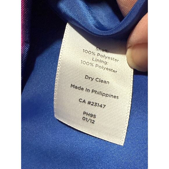 Talbots Sheath Dress Striped Lined Women's Plus Size 18 Blue Pink Red *Tiny Flaw - Picture 12 of 13